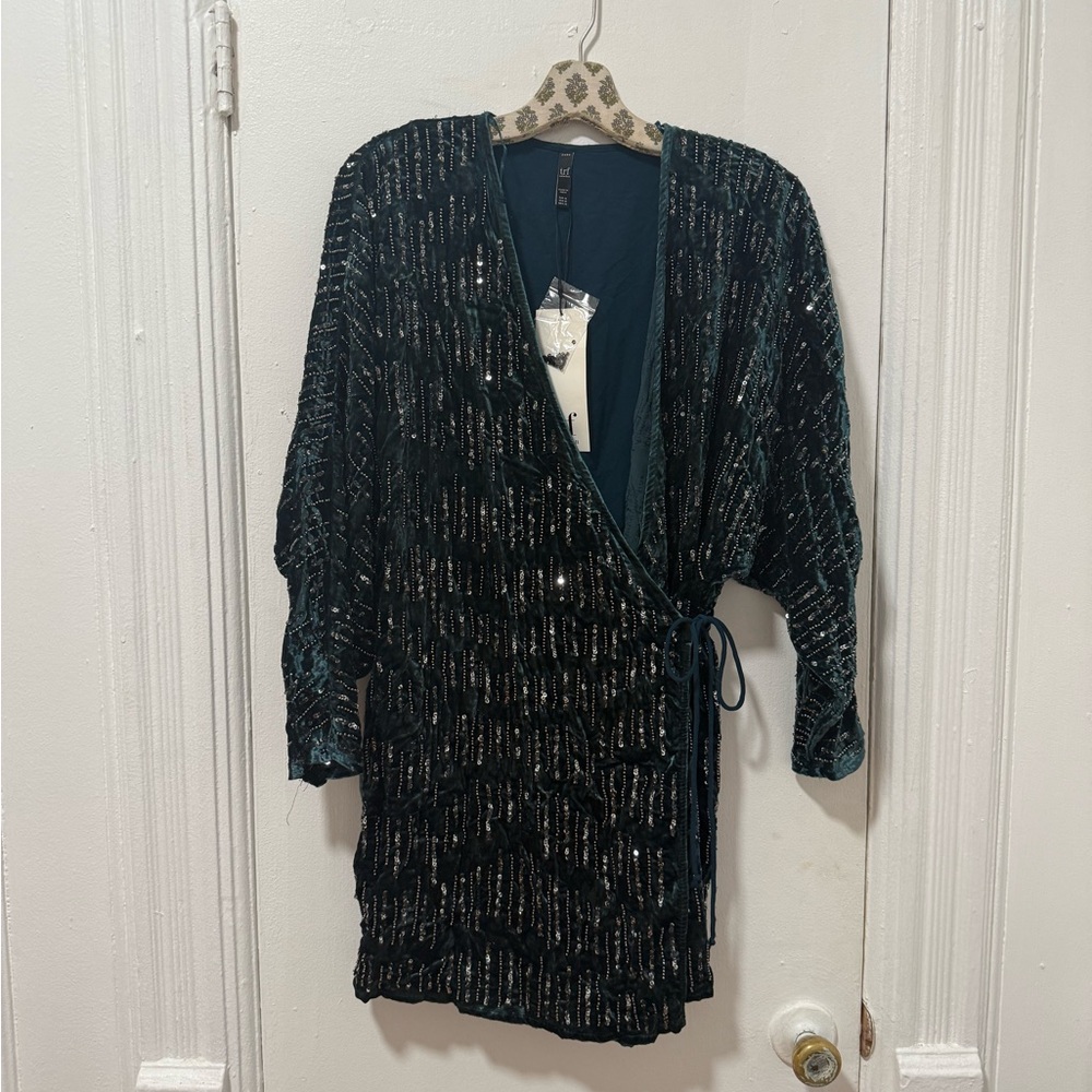 Zara Teal Sequin Dress